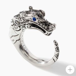 John Hardy Naga Blue Sapphire Pave ring sz8